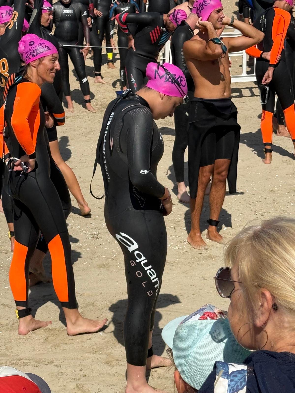 Sur la plage avant le départ