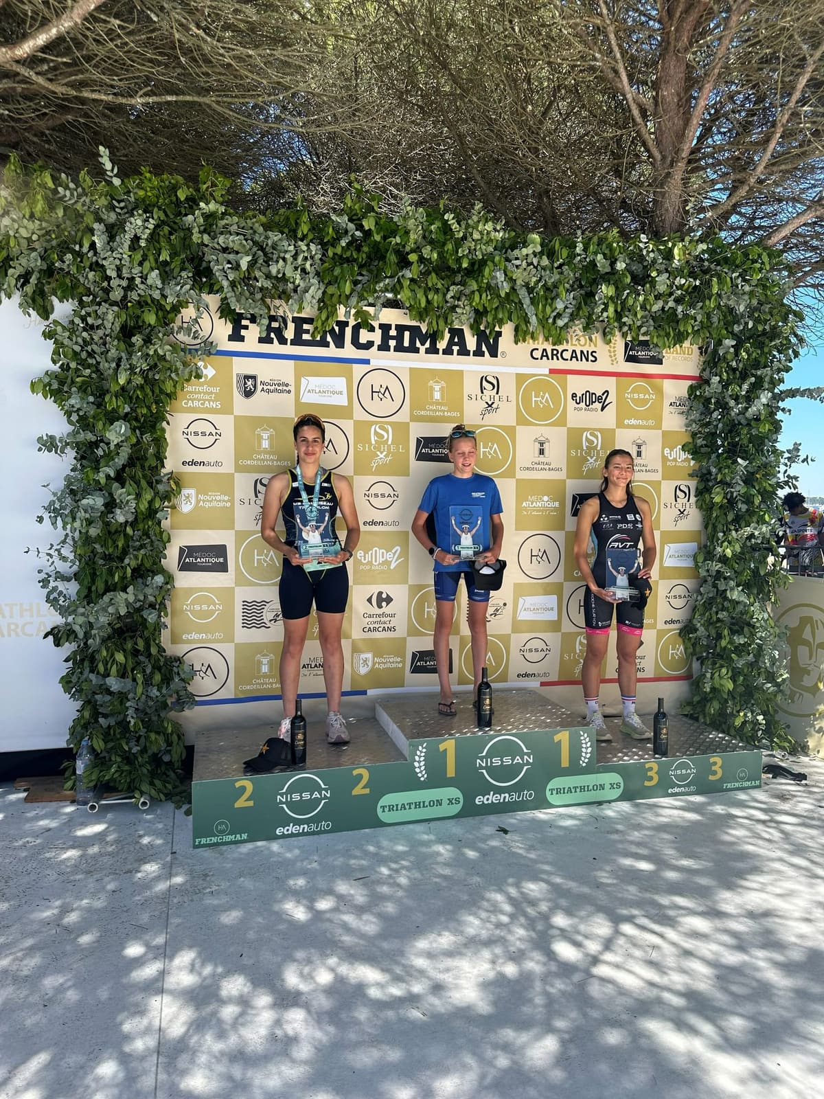 Podium du triathlon XS du Frenchman à Carcans